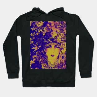 VIOLET YELLOW FLORAL ART DECO FLAPPER COLLAGE POSTER PRINT Hoodie